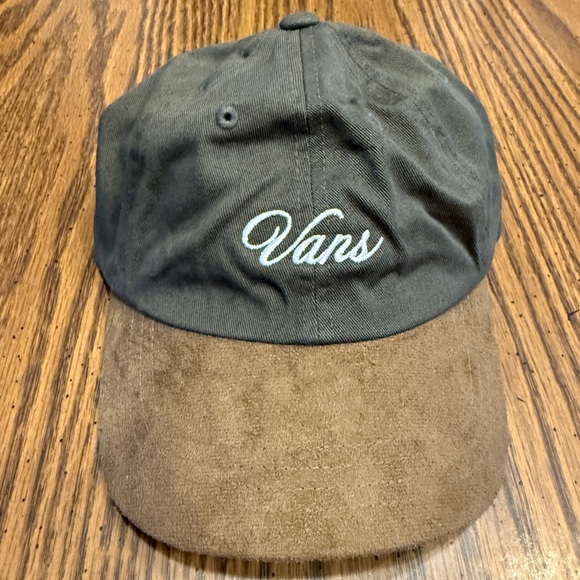 Vans Script Jockey Olive & Brown Strapback Hat - Picture 2 of 4